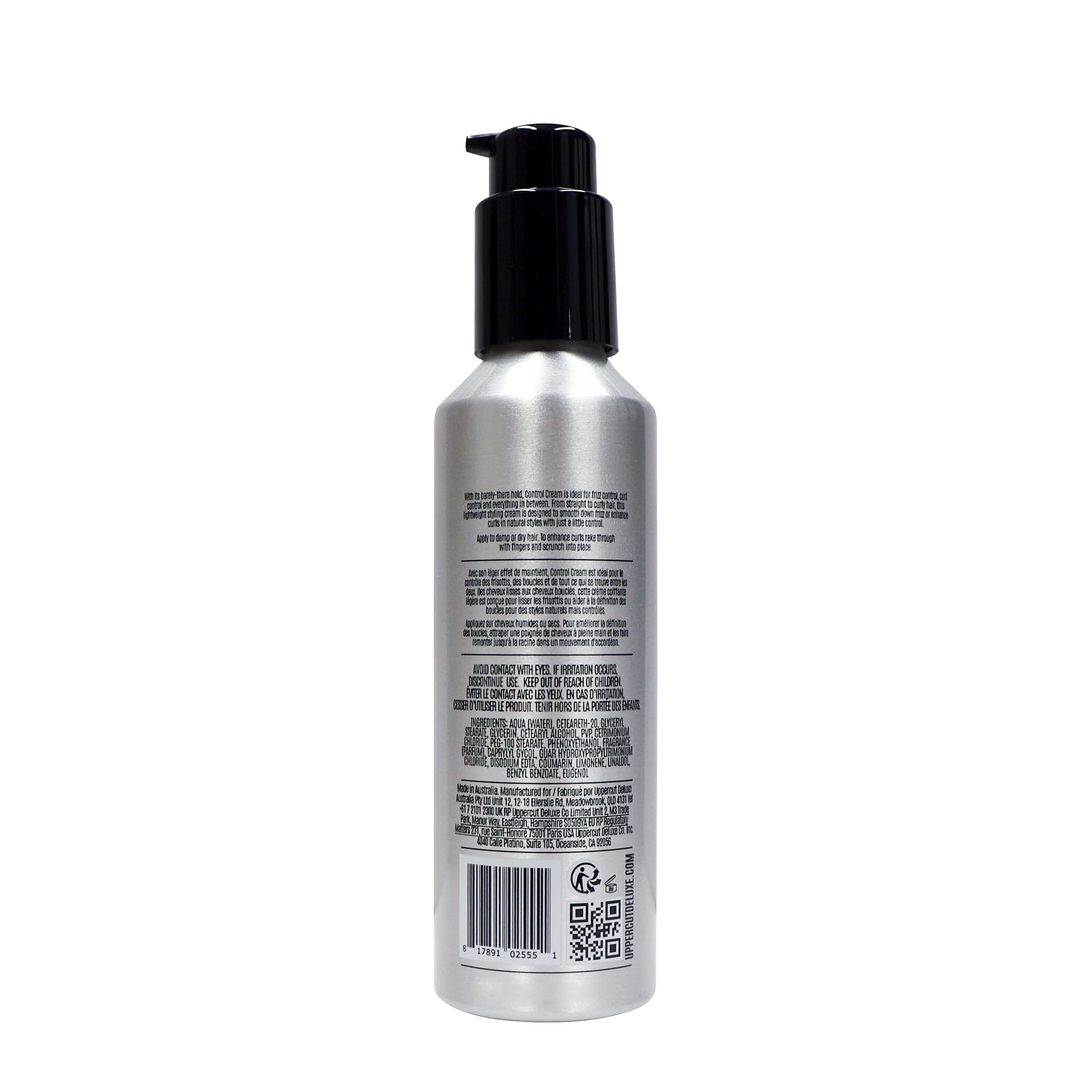 Uppercut Deluxe Control Cream, Męski Krem do Włosów o Średnim Utrwaleniu do Kontroli Puszenia i Loków, Kondycjonujący Krem do Włosów o Naturalnym Wykończeniu 120ml