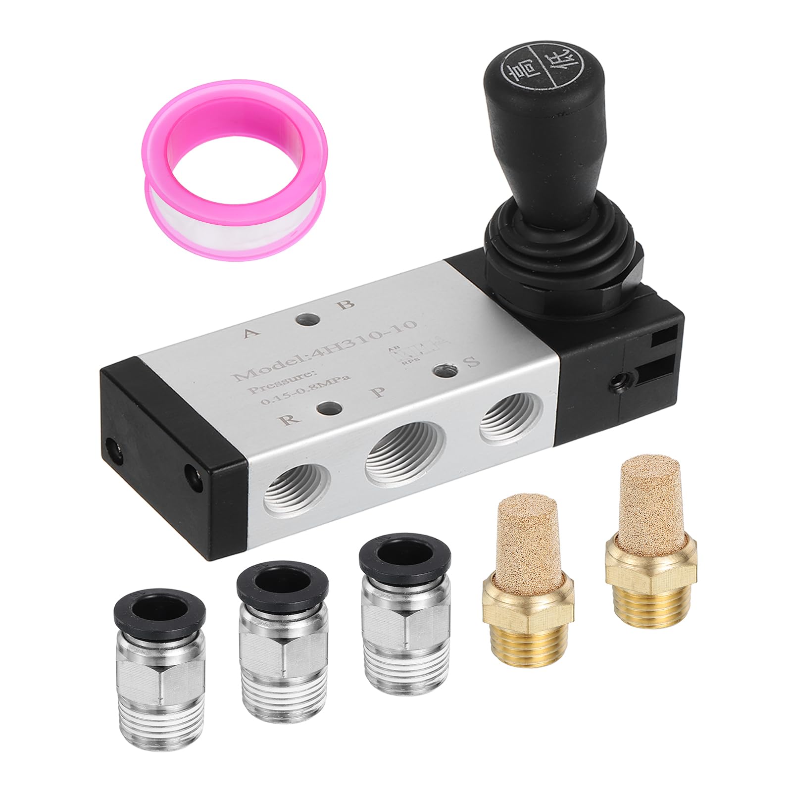 Électrovanne pneumatique à commande manuelle push-pull pour inversion de vérin