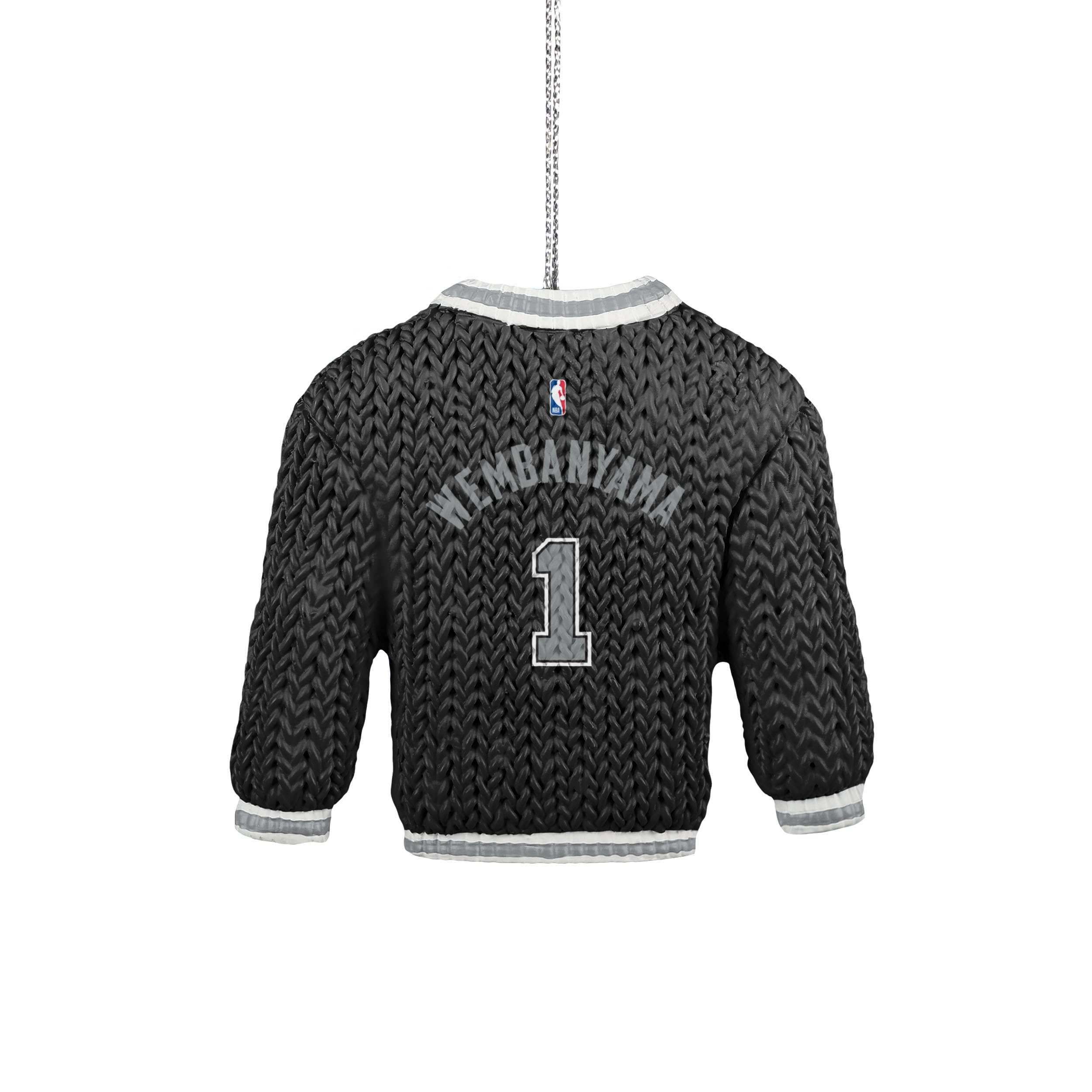 FOCO - NBA Basketball Holiday Sweater Resin Xmas Christmas Tree Hanging Ornament (San Antonio Spurs - Victor Wembanyama)