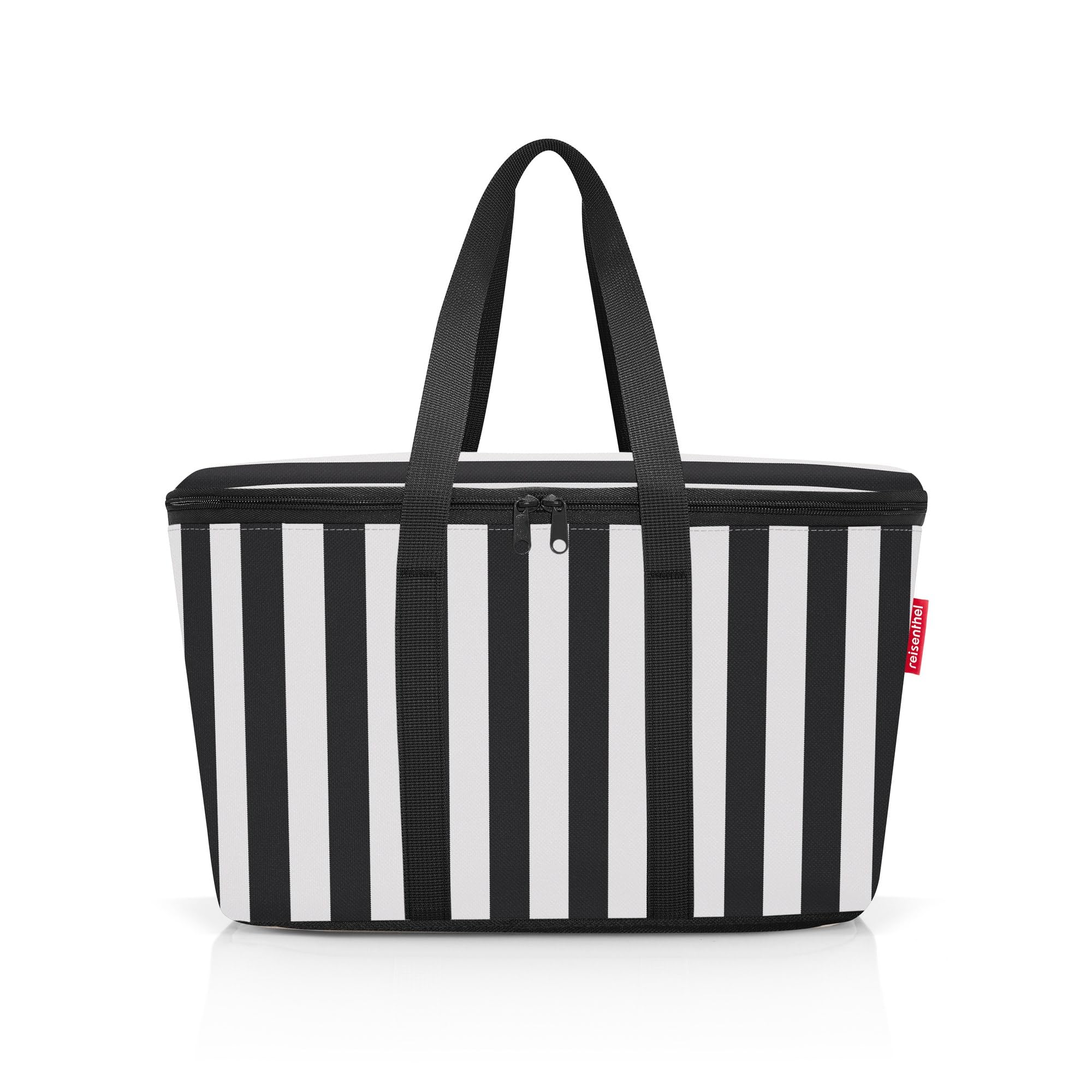 reisenthel coolerbag summerstripes Black - Kühltasche aus hochwertigem Polyestergewebe – Ideal für das Picknick, den Einkauf und unterwegs