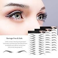 Vista 6 de 6 hojas 4D de cejas de transferencia autoadheribles con apariencia de vello natural, impermeables, preparadas y modeladas con estilo arqueado
