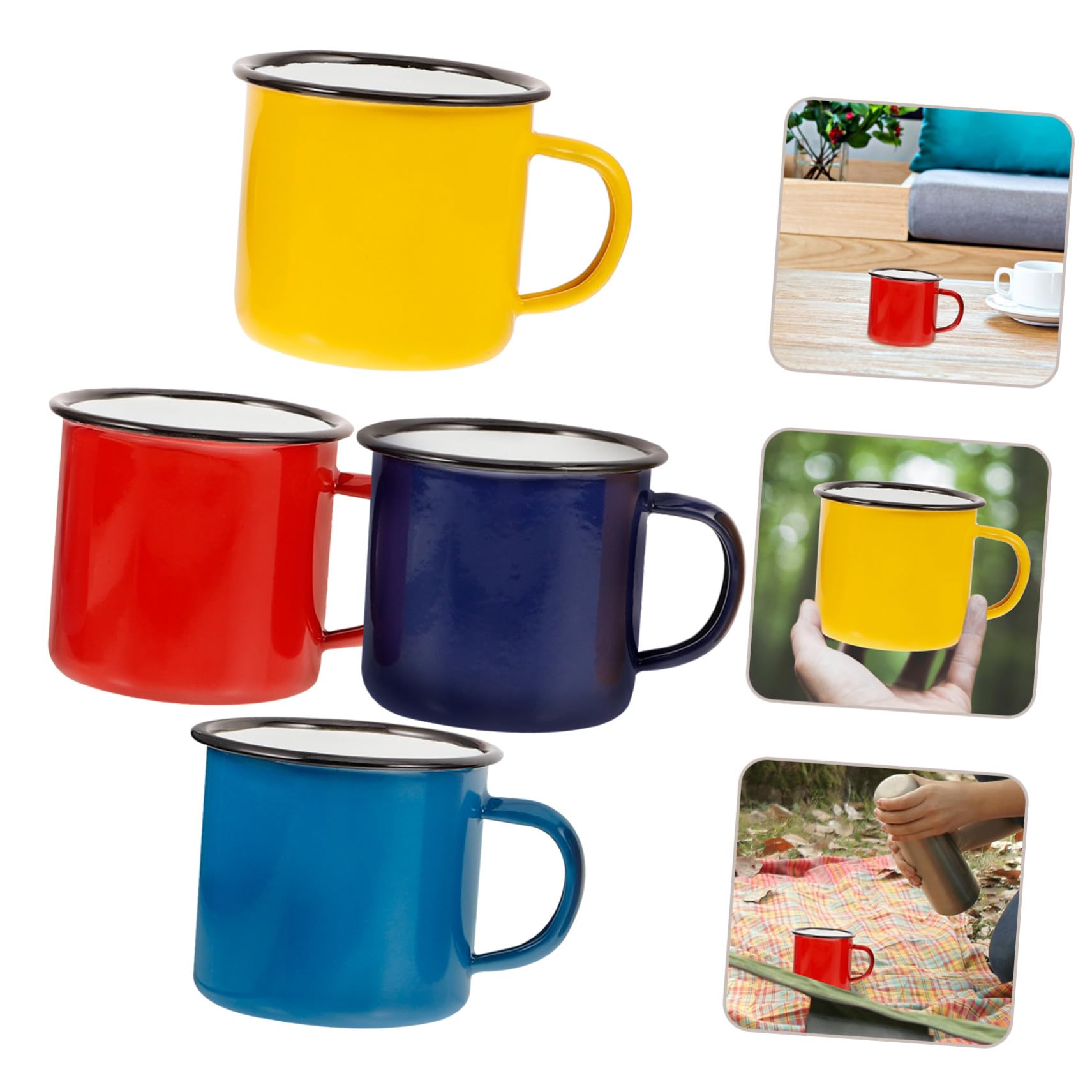 ABOOFAN 4stücke Retro-trinkbecher Camping-kaffeebecher Wasserbecher für Zuhause Büro und Outdoor-aktivitäten Robust und Langlebig