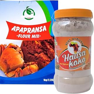 African Delights Apapransa Banku Mix Flour and Hausa Koko Millet Flour Bundle 2 Pack African Traditional Food Variety Pack for Authentic Cooking and Breakfast