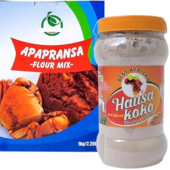 African Delights Apapransa Banku Mix Flour and Hausa Koko Millet Flour Bundle 2 Pack African Traditional Food Variety Pack for Authentic Cooking and Breakfast