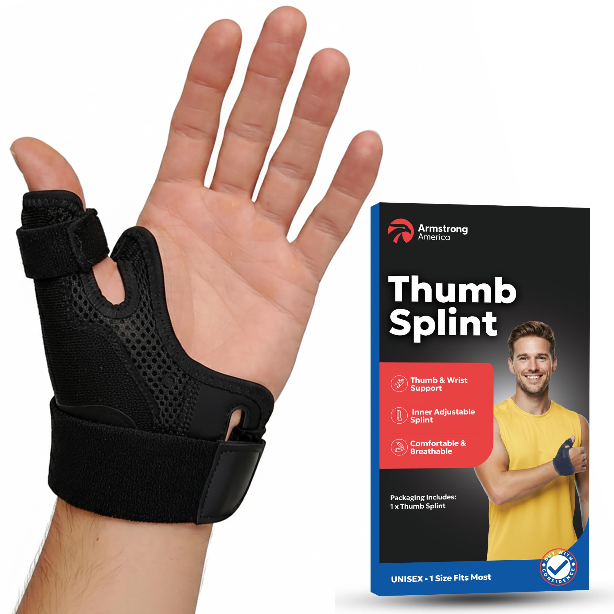 Thumb Brace Thumb Splint CMC I Trigger Thumbs Spica Splint Arthritis Pain Relief Support I Wrist Brace Stabilizer