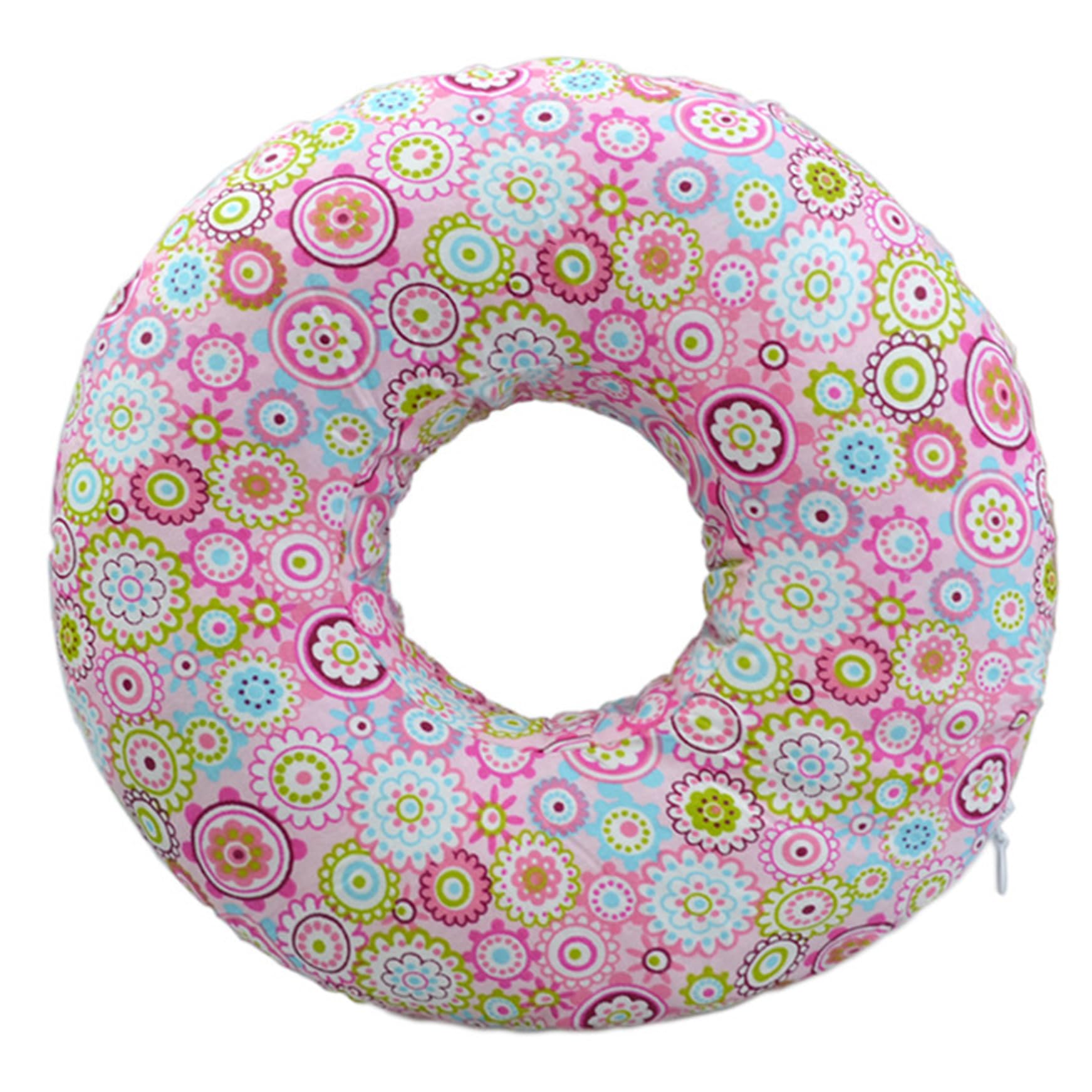 Oreiller piercing et sommeil de côté : coussin donut rond motif floral lavable