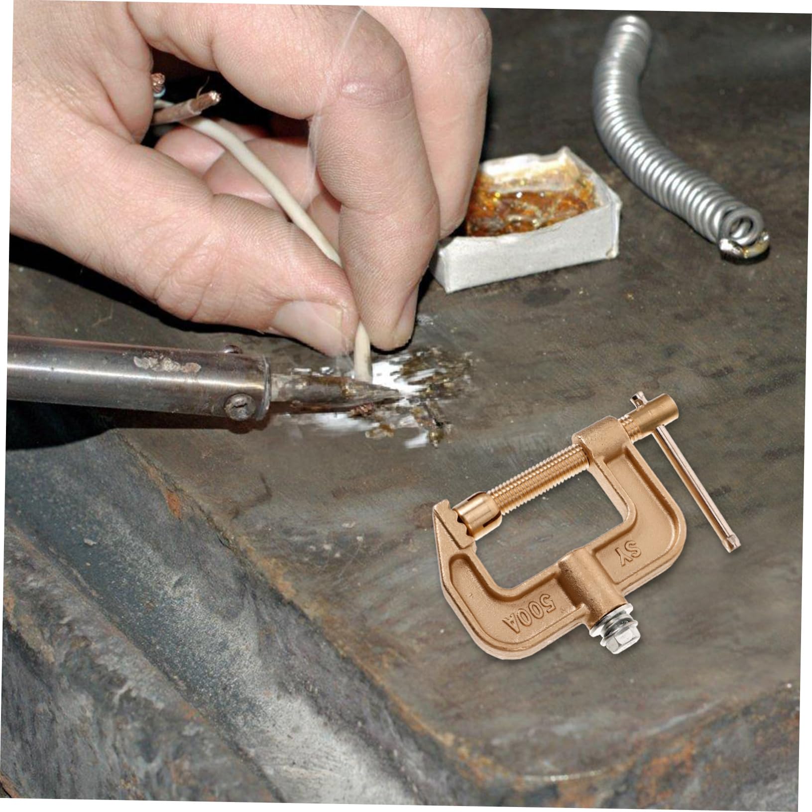 Lurrose 4 Pezzi Welding Ground Bramp saldatura regolabile pinze a pinza MORSETTO saldatrice morsetti per saldatore FORNICA DI WELD rame