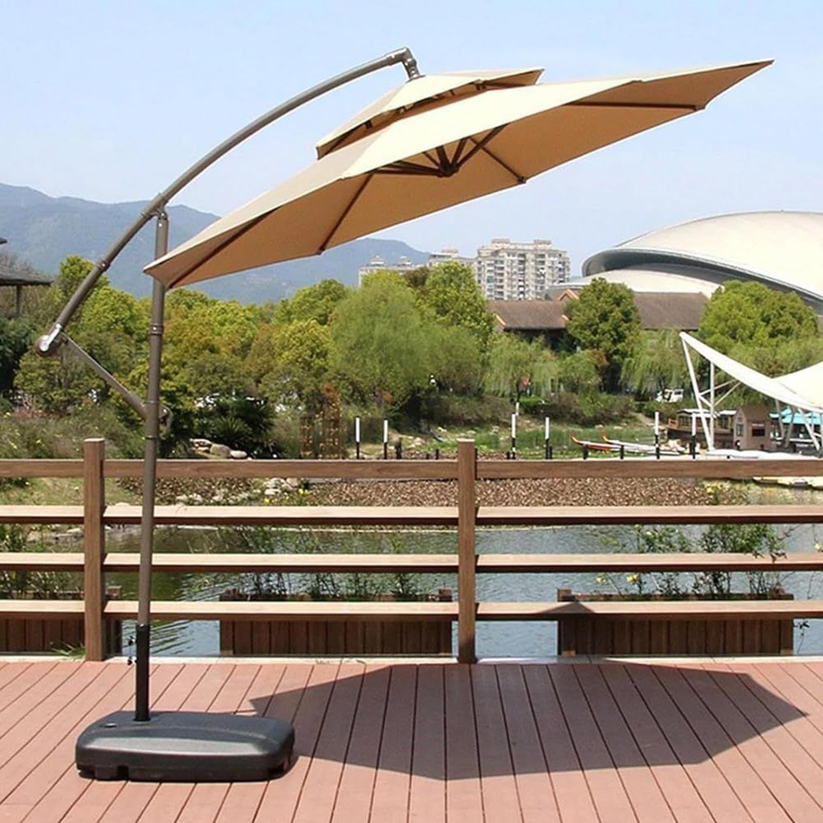 Toit de Remplacement pour Parasol Fixation 8 Baleines Protection UV