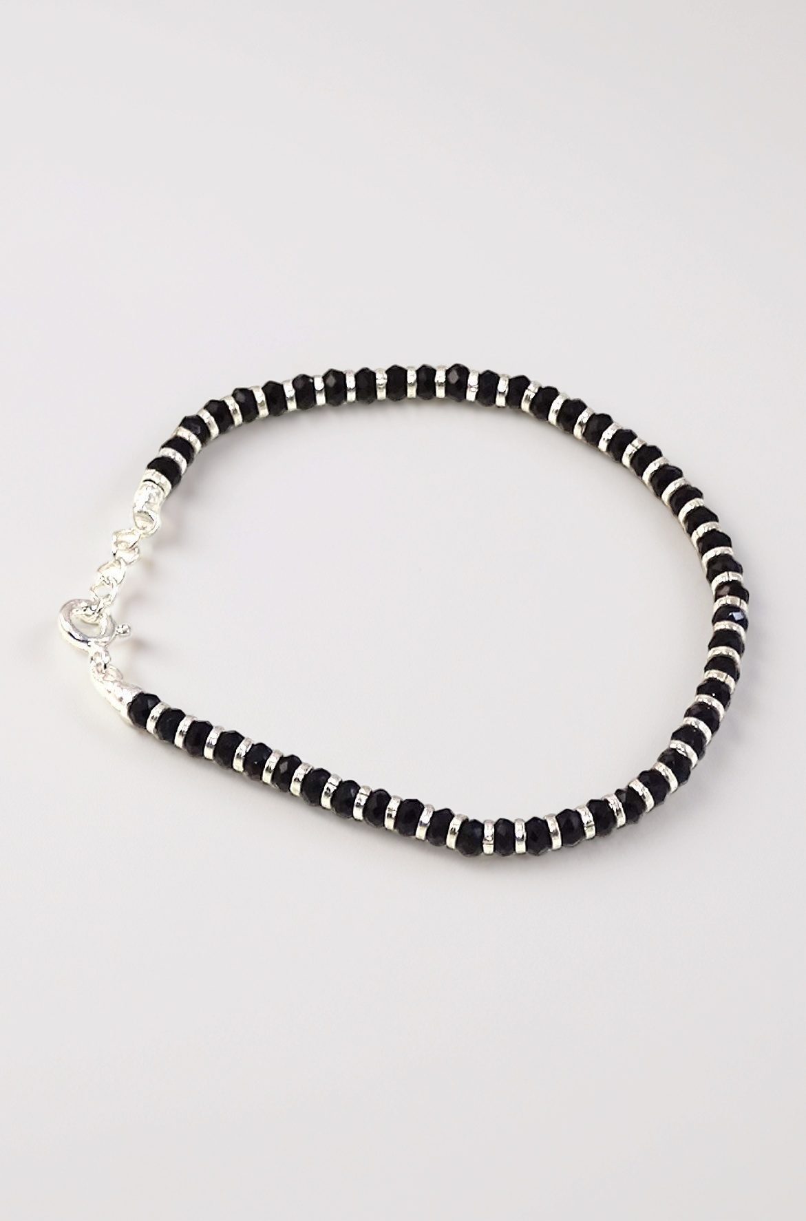 Nazariya with Black Crystals for Women 92.5% Pure Stering Silver Bracelet for Women (7 inch + Extension) (Black)