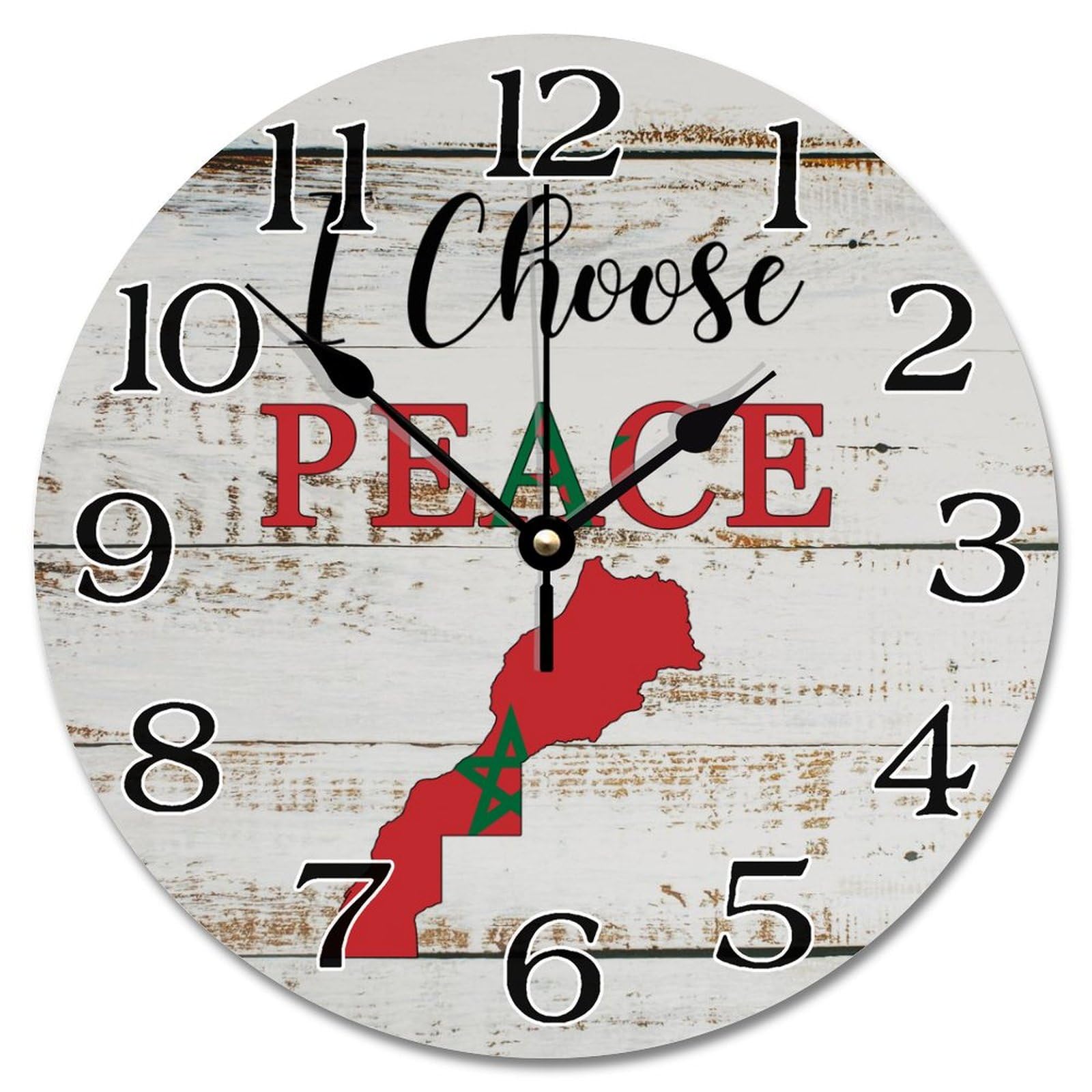 Horloge murale Maroc en bois pour un salon rustique et paisible