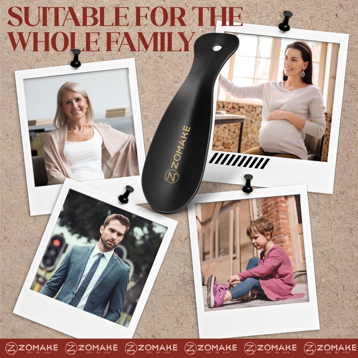 ZOMAKE Metal Shoe Horn, Small Travel Shoehorn for Men Women Kids,7.5'' Portable Stainless Steel Shoe Spoon Helper