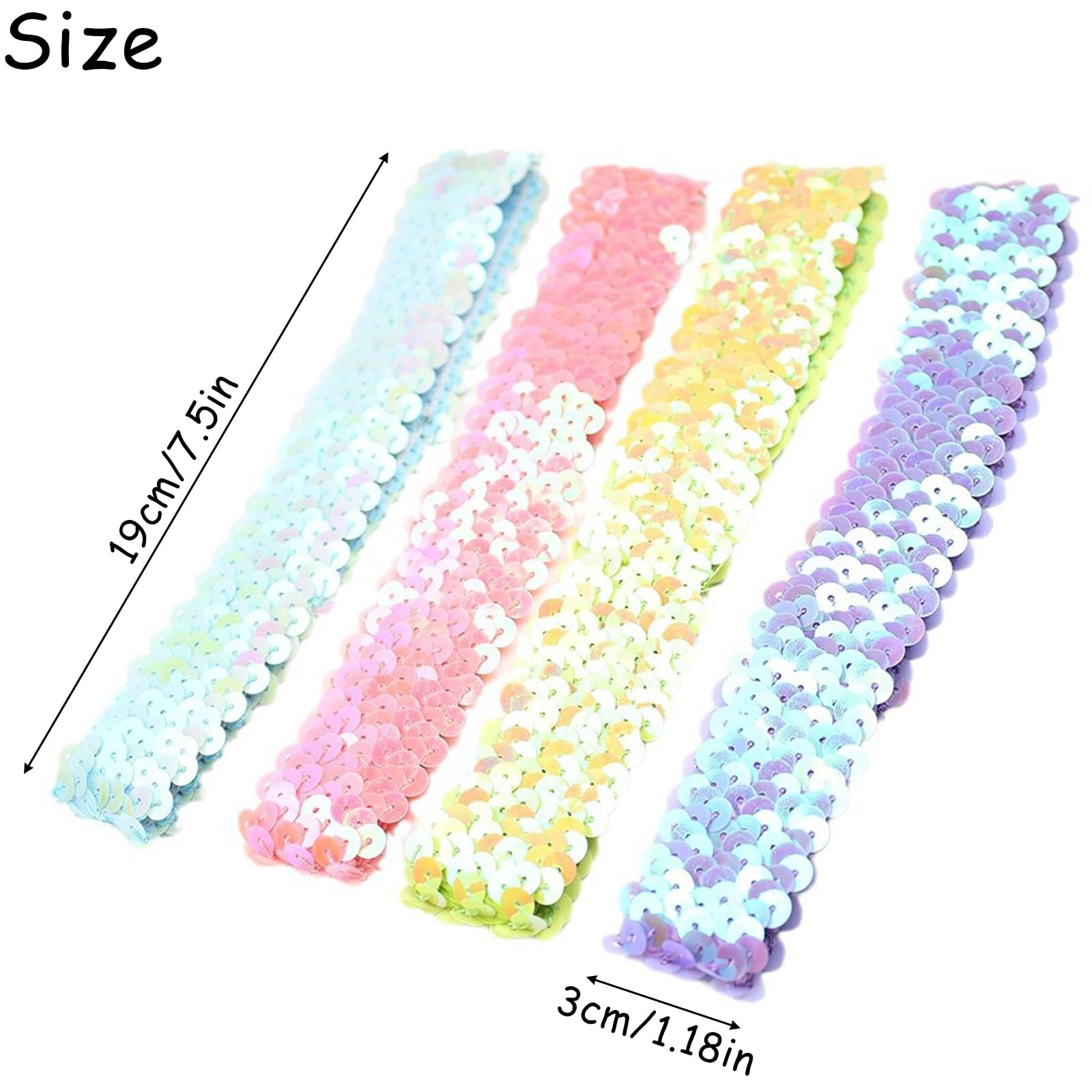 Fascia per capelli con nodo con paillettes per ragazze Fasce