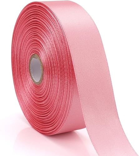 Cinta de oro rosa de 1 pulgada para envolver regalos, 50 yardas, corona de fiesta de boda, costura, accesorios para el cabello, decoración floral,