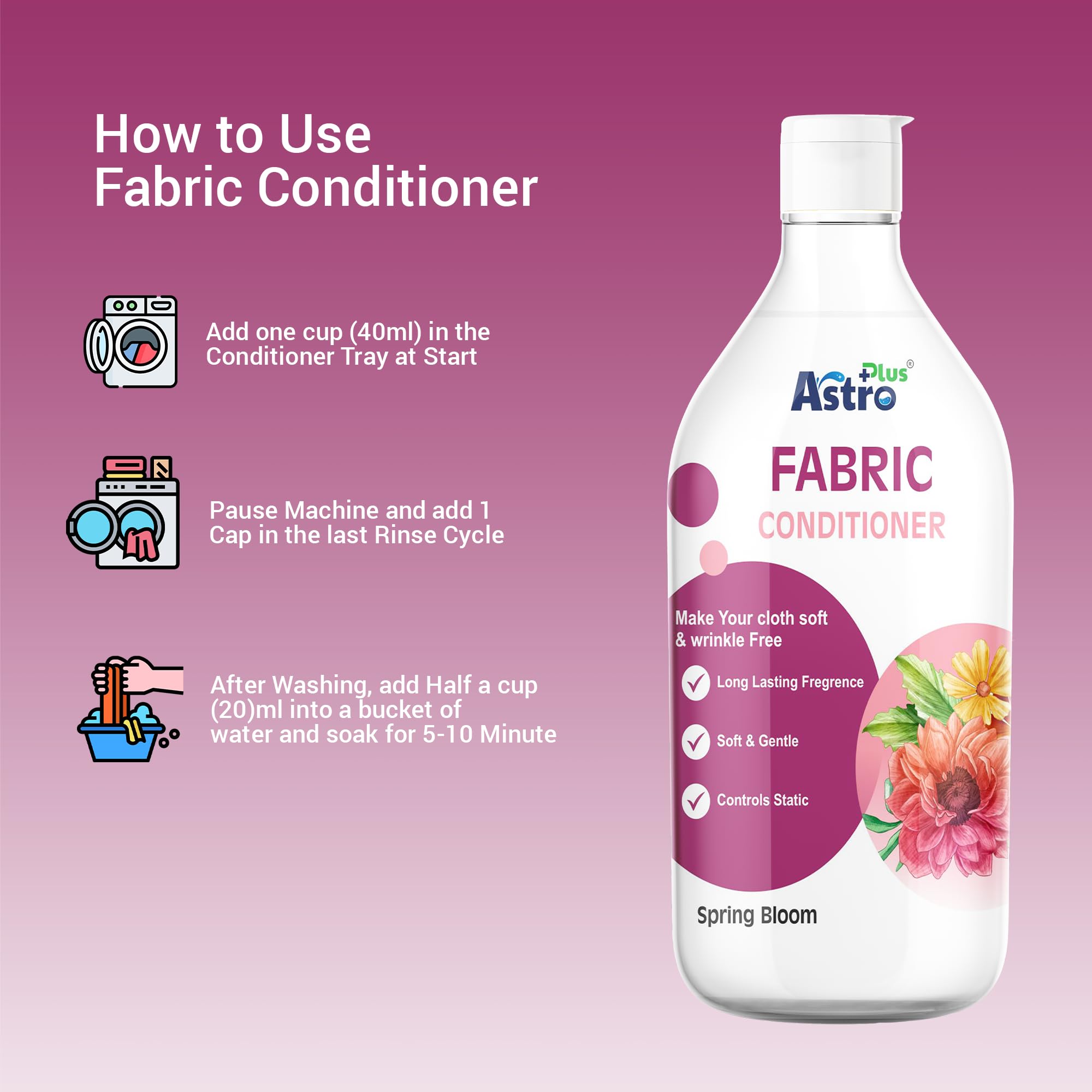 Astro Plus+ Premium After Wash Fabric Conditioner & Comfort – Keep Clothes Soft & Fresh- 500 ml | Super Saver Pack Morning Fresh Variant For All Day Freshness 1