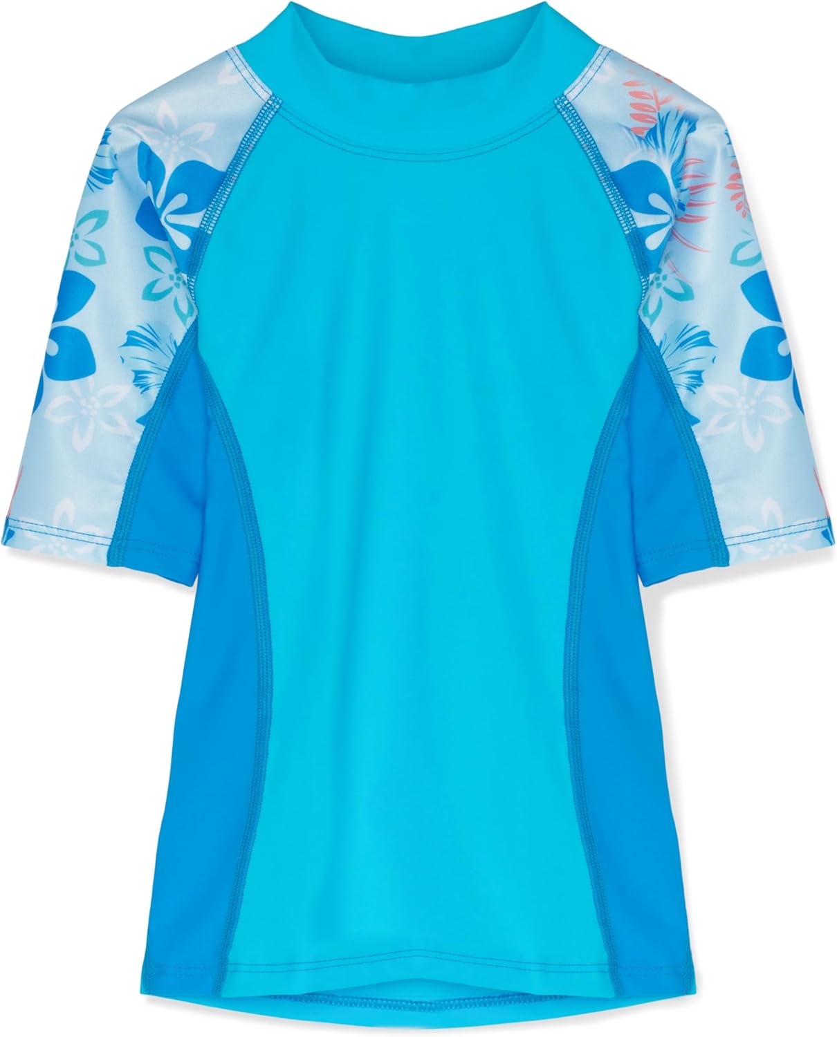 Tuga Girls Short Sleeve Rash Guard Children 1-14 Years, UPF 50+ Sun Protection Swim Shirt