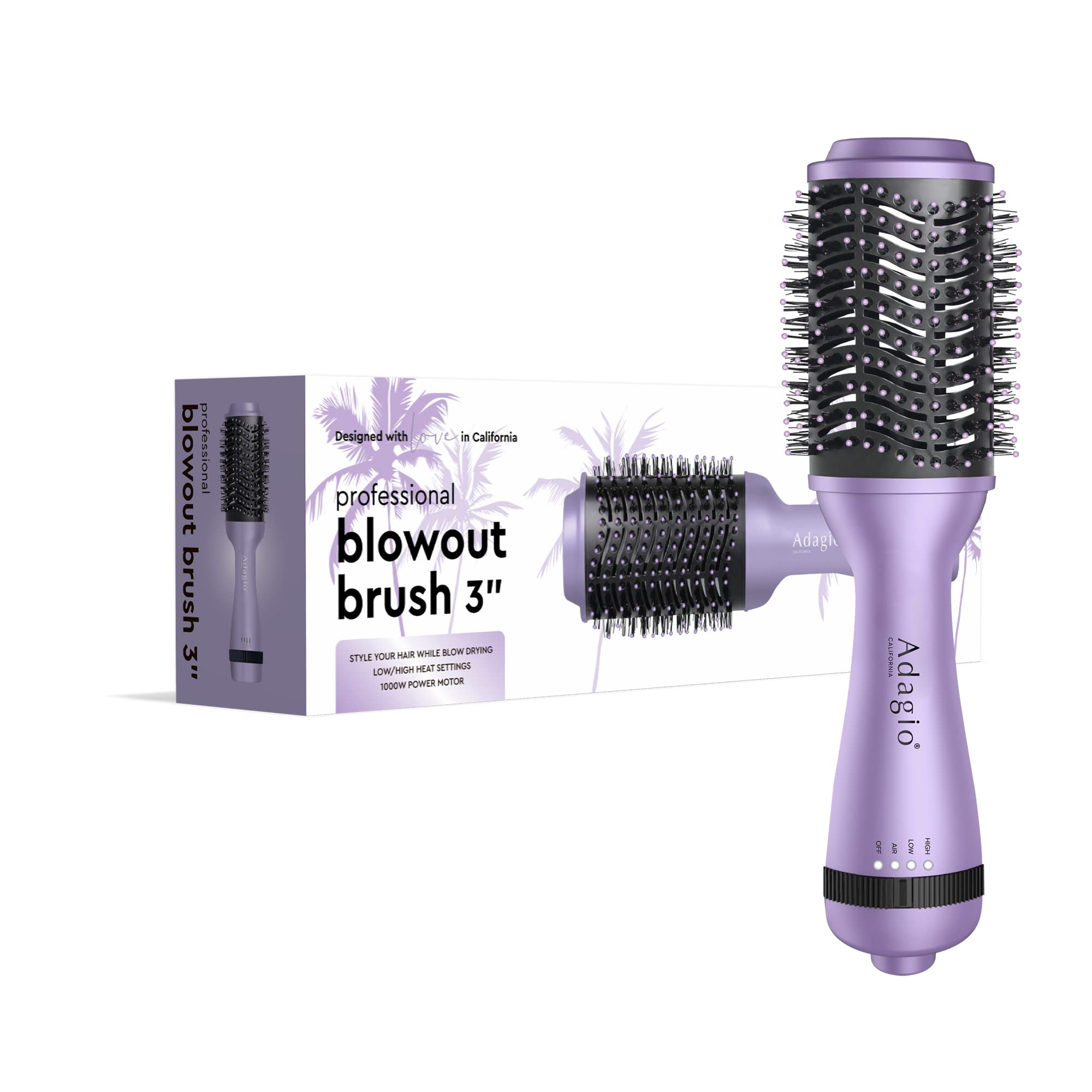 Amazon.com : Adagio California Blowout Brush: 2-in-1 Hot Air  display picture 1