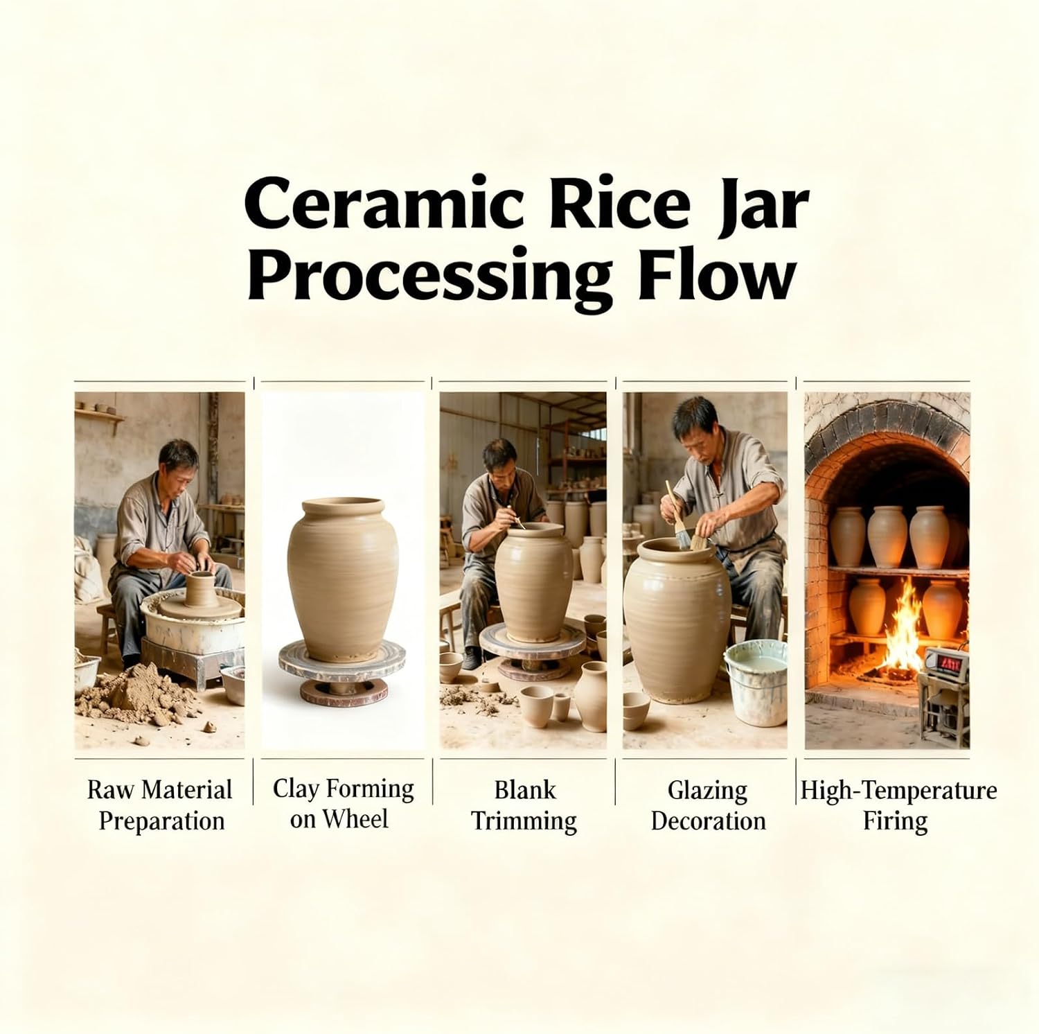 Ceramic Rice Storage Container with Lid, Large Sealed Rice Jar Chinese-Style Porcelain Food Dispenser with Tassel for Cereals Grains Coffee Beans