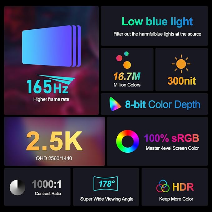 Monitor Portátil 17.3 2.5K QHD 165Hz HDR FreeSync miniatura 2