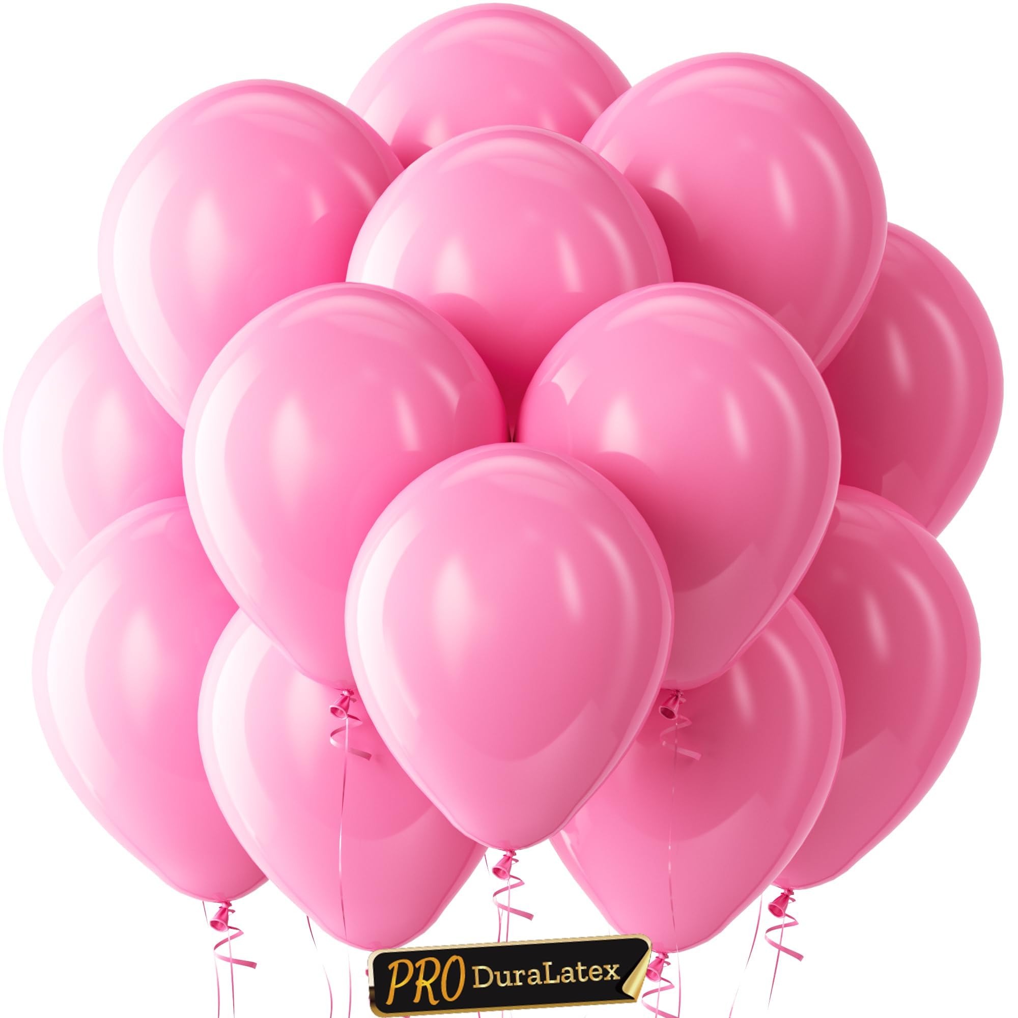 Bezente Pro Duralatex Pink Extra-Thick Balloons 100 Pack 12 inch