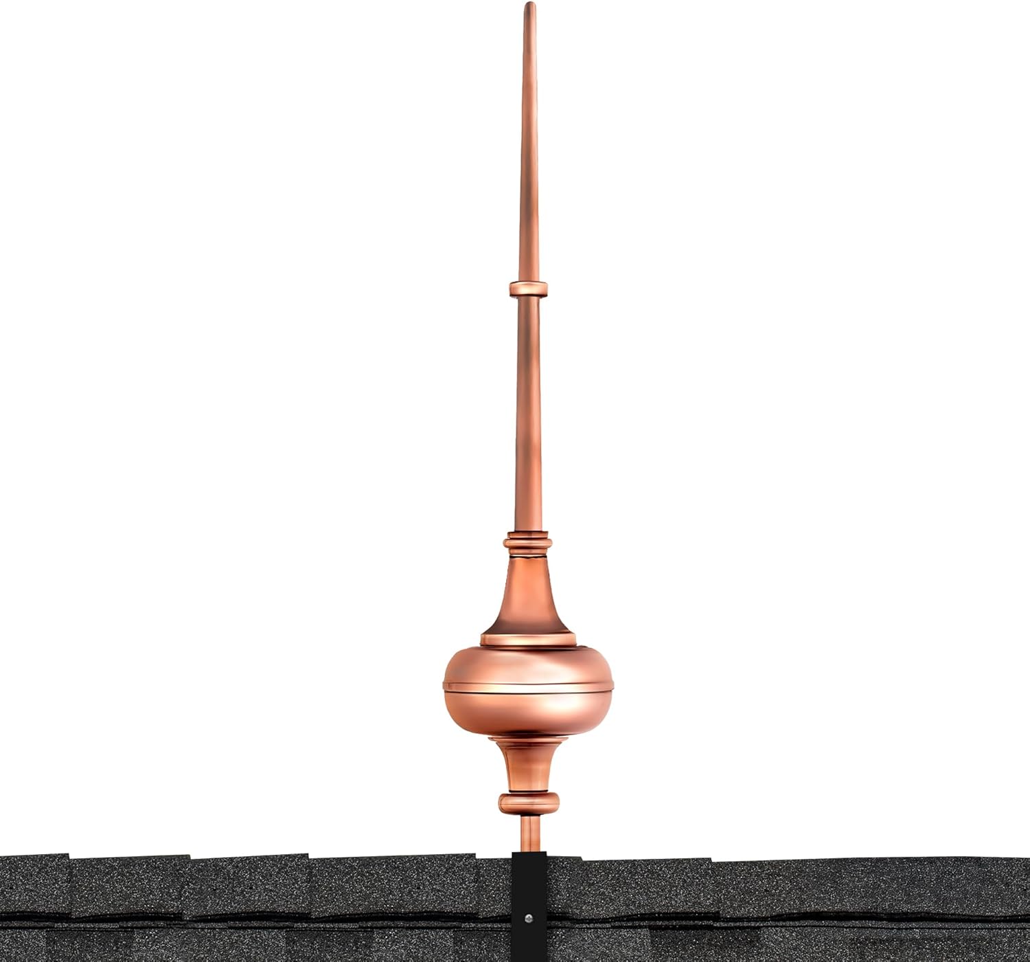 Good Directions 713 Morgana Finial with Roof Mount, Polished Copper 28 in.