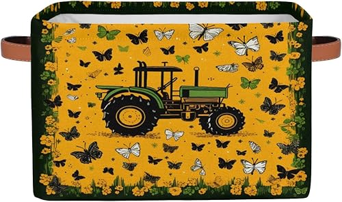 Vista 163 de Cestas de almacenamiento con asas, cubo de almacenamiento rectangular de tela rectangular plegable de juguetes para armario, estantes, lavandería, C