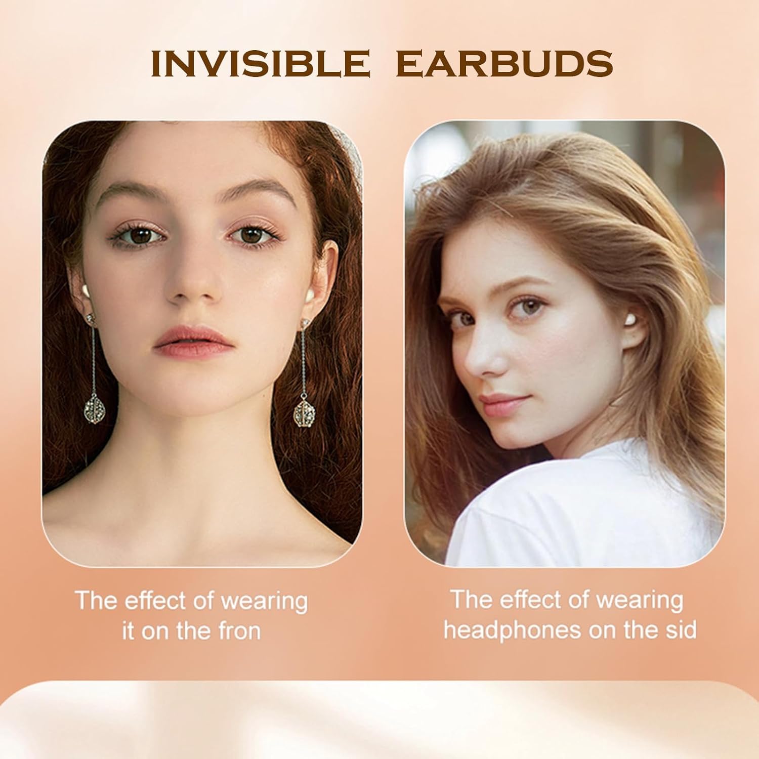 Xmenha Mini Invisible Earbuds Wireless Bluetooth Low Profile Micro Tiny Smallest Discreet Sleeping Sleep Earbuds for Small Ear Canals Sleep Sleeping Invisible Ear Buds Mini Discreet Headphones