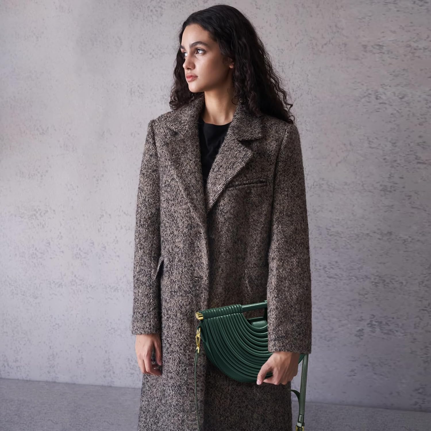 Clutch Purses for Women, Crescent Handbag Woven Bag, Formal PU Leather Purse Designer Handbags for Party Prom Wedding - Image 4