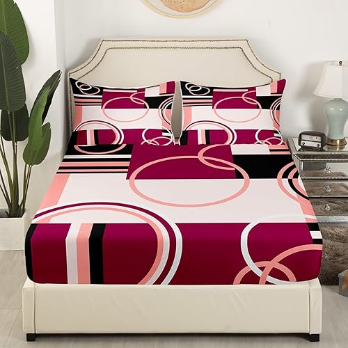 Vista 106 de Juego de sábanas modernas de tamaño Queen, color amarillo, gris y negro, juego de sábanas geométricas a rayas para niños, niñas, niños y Multi 039