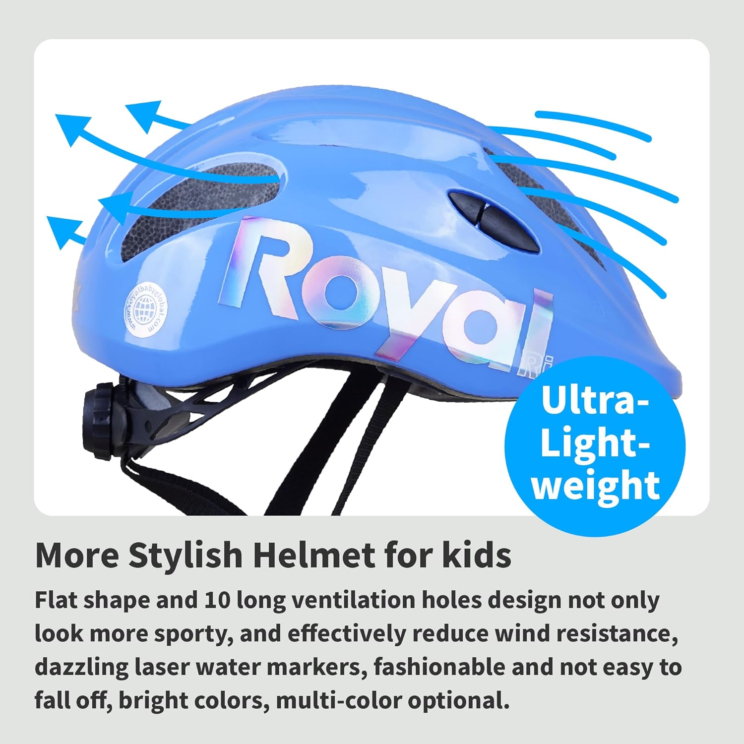 RoyalBaby Kids Helmet 0.47 lb Ultra-Lightweight & Adjustable for Ages 5-13 Years, Ideal for Cycling, Scooter, Balance Bike & More Sports, 4 Vibrant Colors Available - Image 2