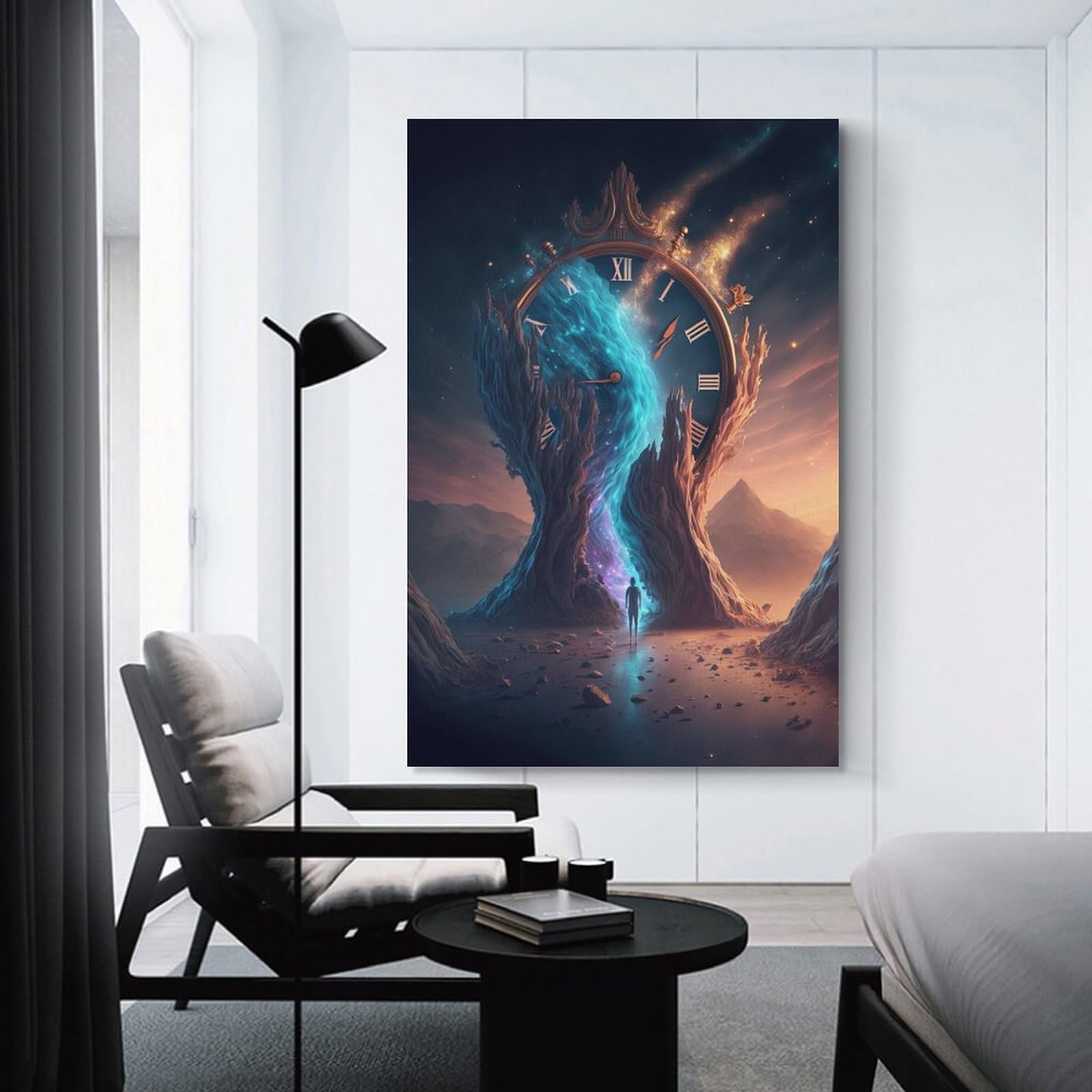 Junmoney Time Canvas Wall Art, 20x30inch(50x75cm), for Entrance Walls, Hall Decor Or Foyers, Wall Decor to Refresh Empty Corners