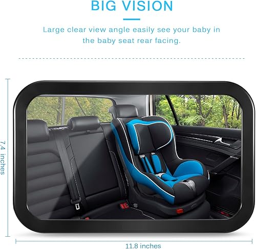 Miniatura 3 de Espejo de auto para bebé espejo de asiento de auto DARVIQS monitorea de manera segura a un niño pequeño en el Asiento trasero del carro acrílico