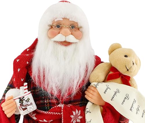 Miniatura 7 de Sleepytime 163006 - Pantuflas de reno mullido de Papá Noel, 16 pulgadas, figura decorativa