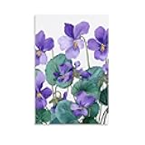 Watercolor Violets Funny Wall Art Decor Hanging Poster Pictures Paintings Artwork for Bedroom