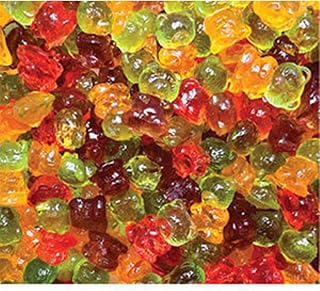 YANKEETRADERS Sugar-Free 4D Tiny Gummy Bears Candy, Assorted Fruit Flavors, Chewy, Bulk Bags, Red Yellow Purple Blue (2 Pound)