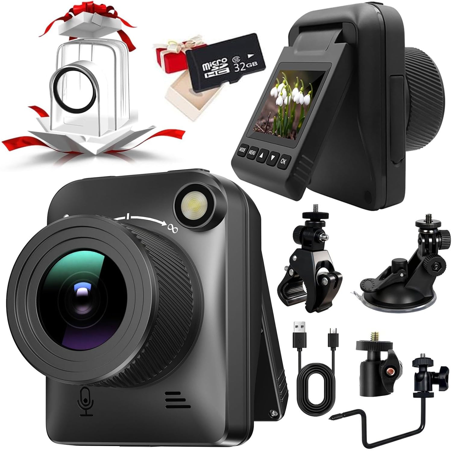 Zeitraffer Kamera, 4K FHD Time Lapse Kamera für Outdoor, IP66 wasserdicht, 180 Tage Aufnahme Time, Timelapse Camera für Baustellen, Pflanzen, Gartenarbeit, Kochen, Sonnenuntergänge (32GB)