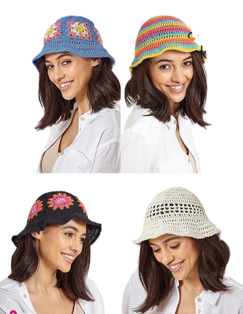 King Cole 6398 Crochet Pattern Double Knit DK Womens Bucket Hats