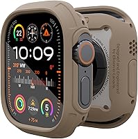 Vista 10 de elkson para Apple Watch Ultra de 49mm Series 3/2/1 Estuche con Parachoques y Protector de Pantalla de Vidrio Templado, Serie Quattro Max Resistente