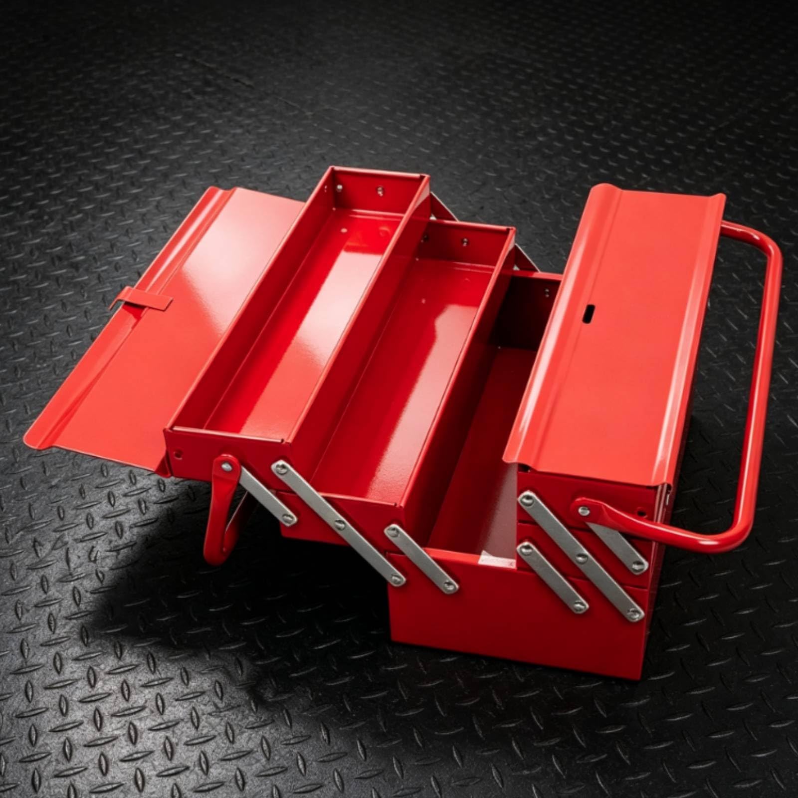 Caja Herramientas Metálica Portátil Caja Herramientas Plegable Resistente Al Óxido para Mecánicos, Electricistas, Taller, Garaje, Hogar