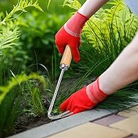 Vista 6 de Happyyami Herramientas de desmalezadora de mano para jardín con mango Herramienta de ribete Herramienta de tracción Mango de haya, Césped