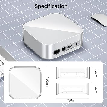 Yottamaster TPU Case for 2024 Mac mini M4,Mac mini M4 Pro Cover,Durable Protective Protector,Lightweight Scratch Proof Skin - Transparent