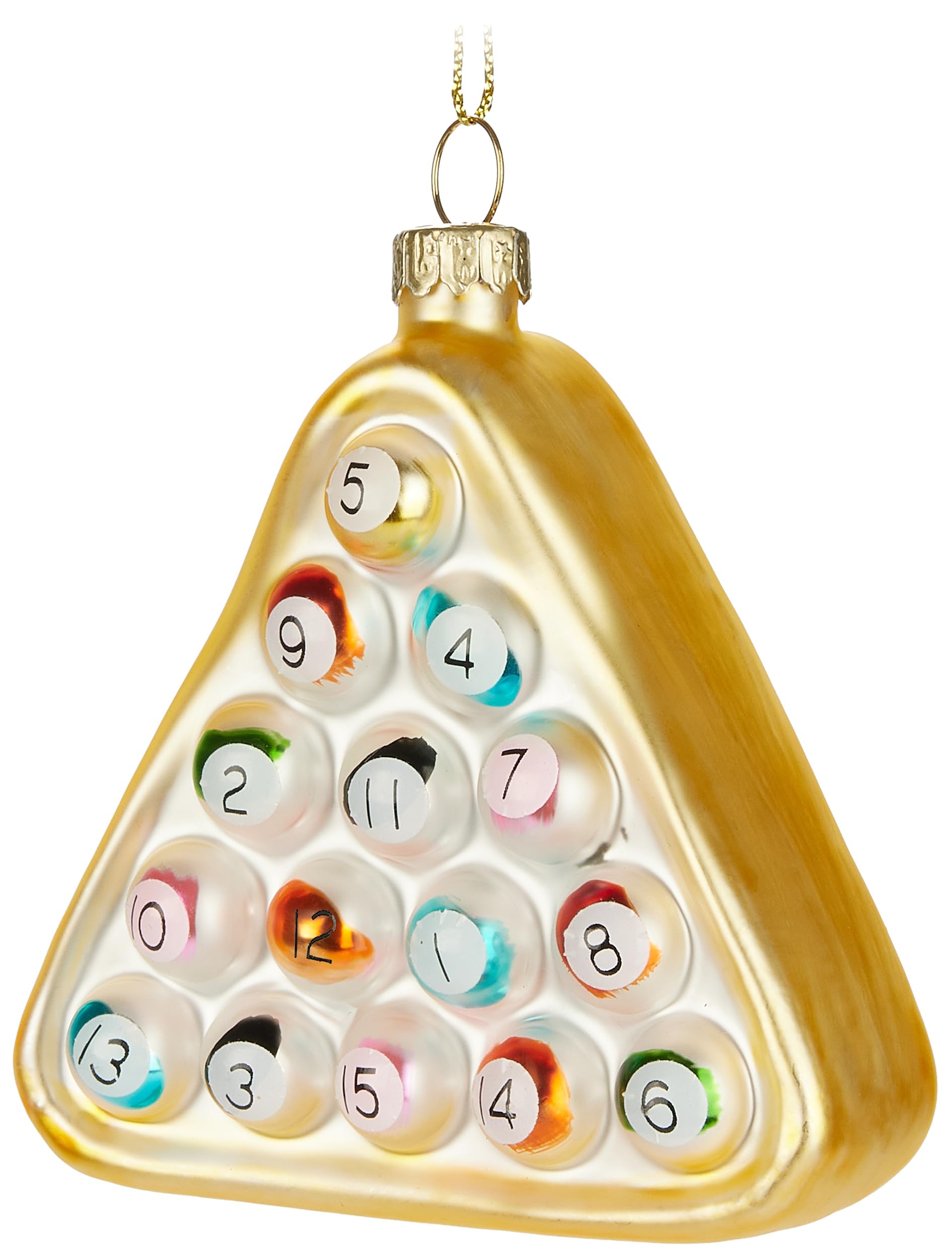 BRUBAKER Billiard - Hand-Painted Glass Christmas Bauble Billiard Balls Colourful - 3.7 inches (9,5 cm) - Funny Christmas Decoration - Mouth Blown Christmas Tree Decoration - Funny Decoration Pendant