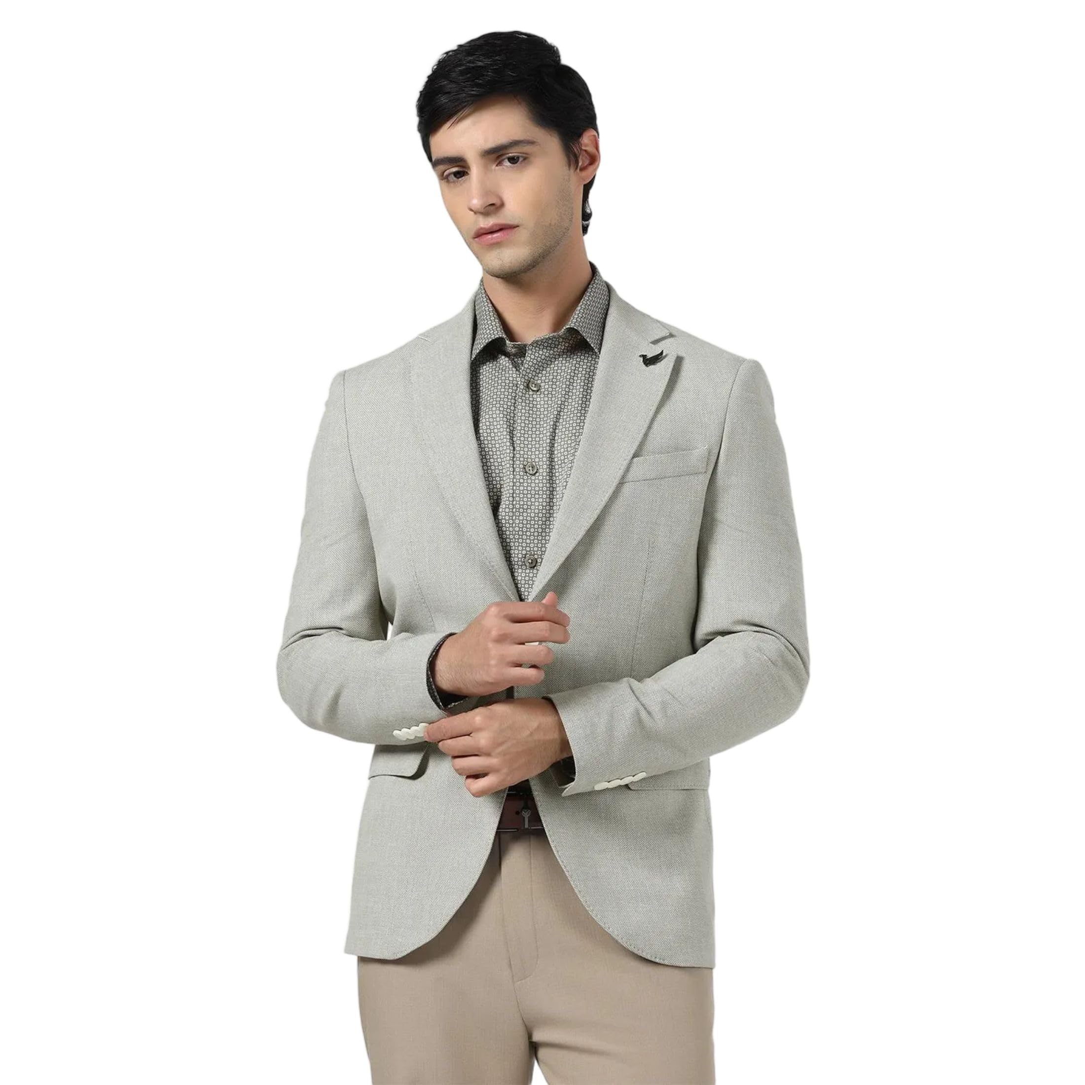 blackberrys Men Olive Solid Blazers-picture-18
