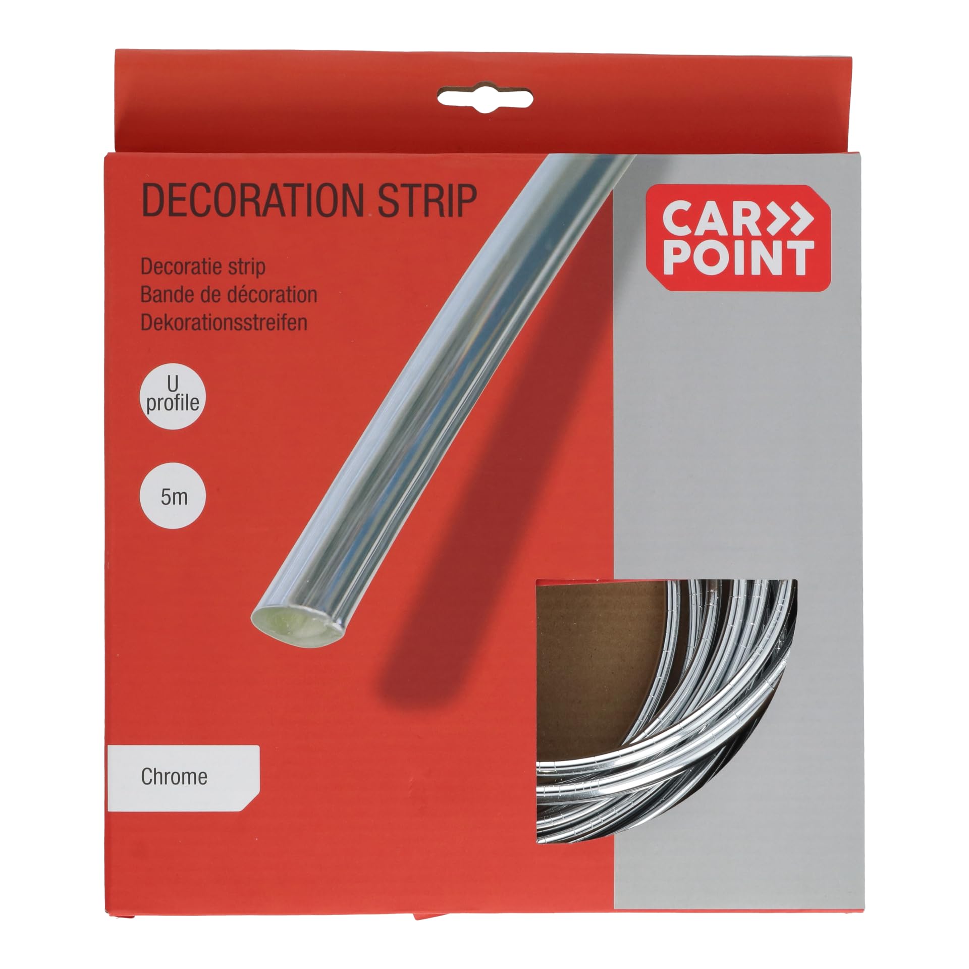 CARPOINT 2218540 Kit modanature decorative/protettive con foglio adesivo cromo