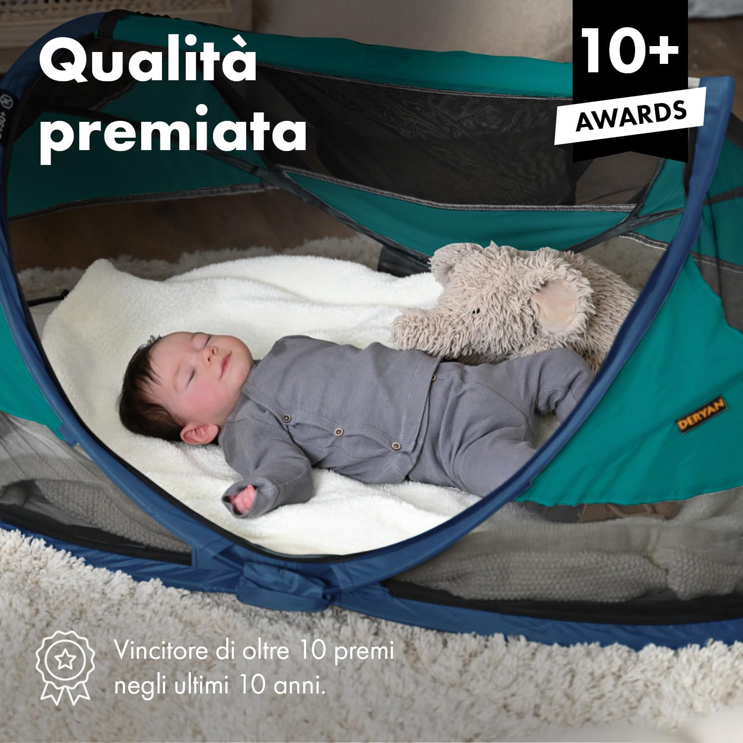 Deryan Air, Baby Luxe Lettino/Tenda da Viaggio, Blu