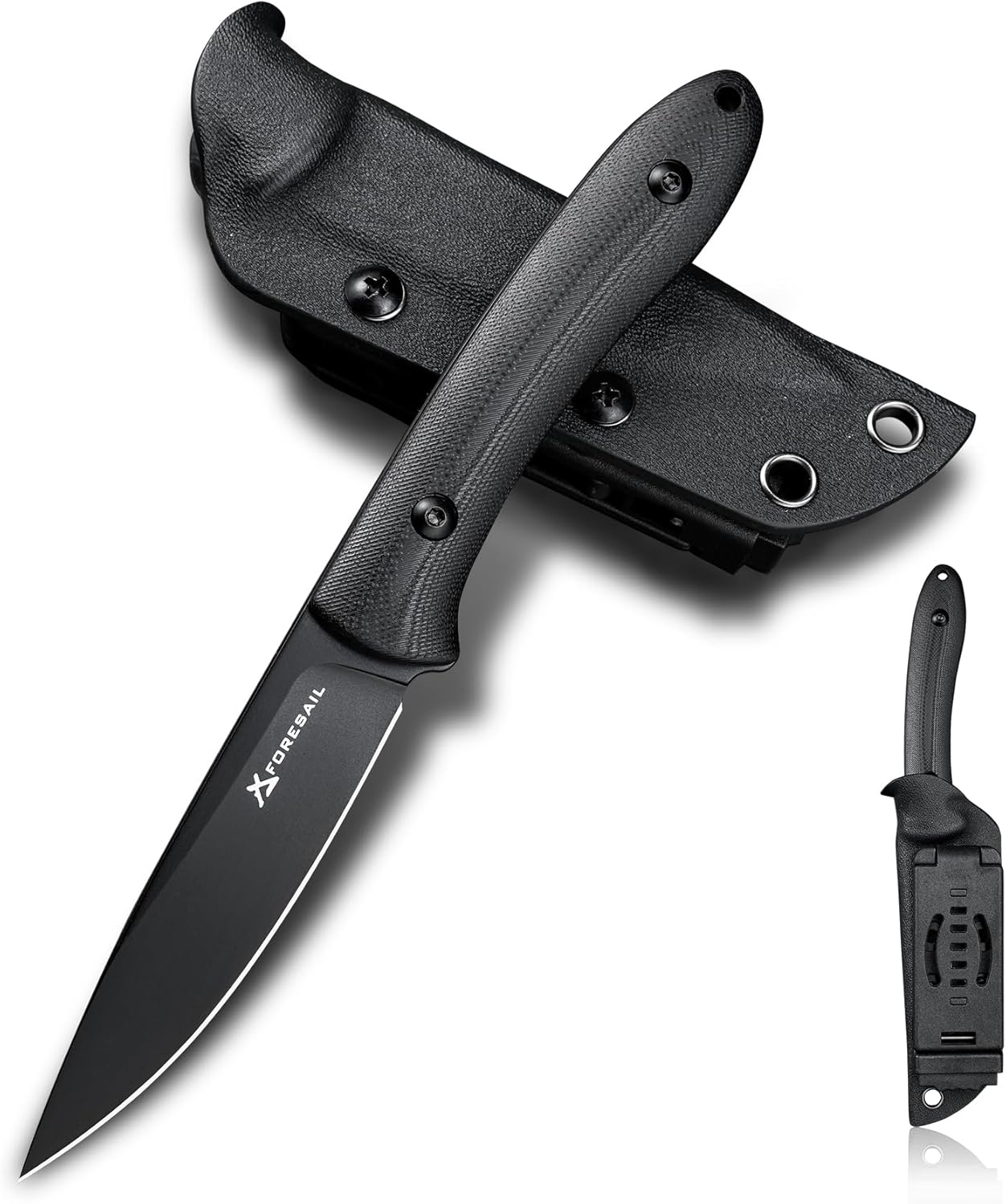 Small Fixed Blade Knife,Full Tang Design knife.3.27inch DC53 Steel Blade and G10 Handle,with Kydex Sheath,Fixed EDC Tactical Knife for Men Women,Outdoor Hiking Camping Knives