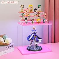 Vista 6 de Vitrina de acrílico transparente para exhibición de figuras Pop Mart, vitrina de almacenamiento Funko Pop con iluminación, a prueba de polvo