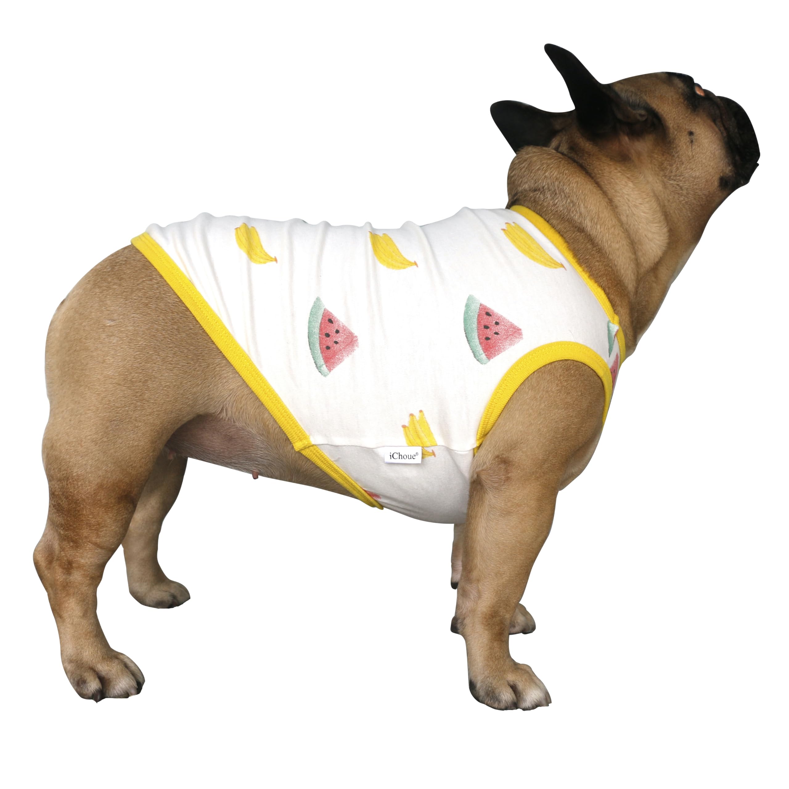 iChoue French Bulldog Cartoon T Shirts Cute Clothes for Medium Dogs Vest Tank Tops Large Frenchie Pug English Boston Terrier Pitbull Watermelon Banana - Image 2