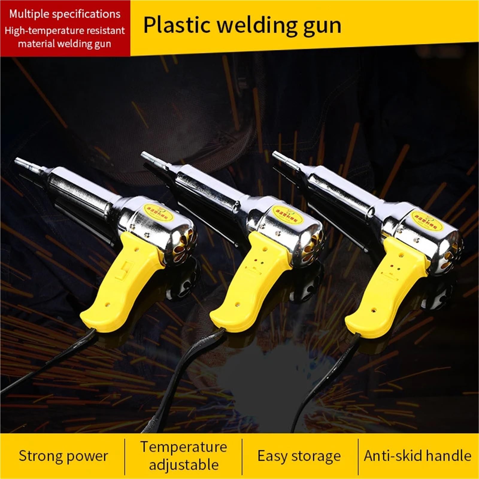 Soldadores Pistola de Soldadura de Aire Caliente de plástico de 700 W, Herramienta de soplete,Kit de Pistola de Aire Caliente Ajustable, Soldador de PE, PP y PVC