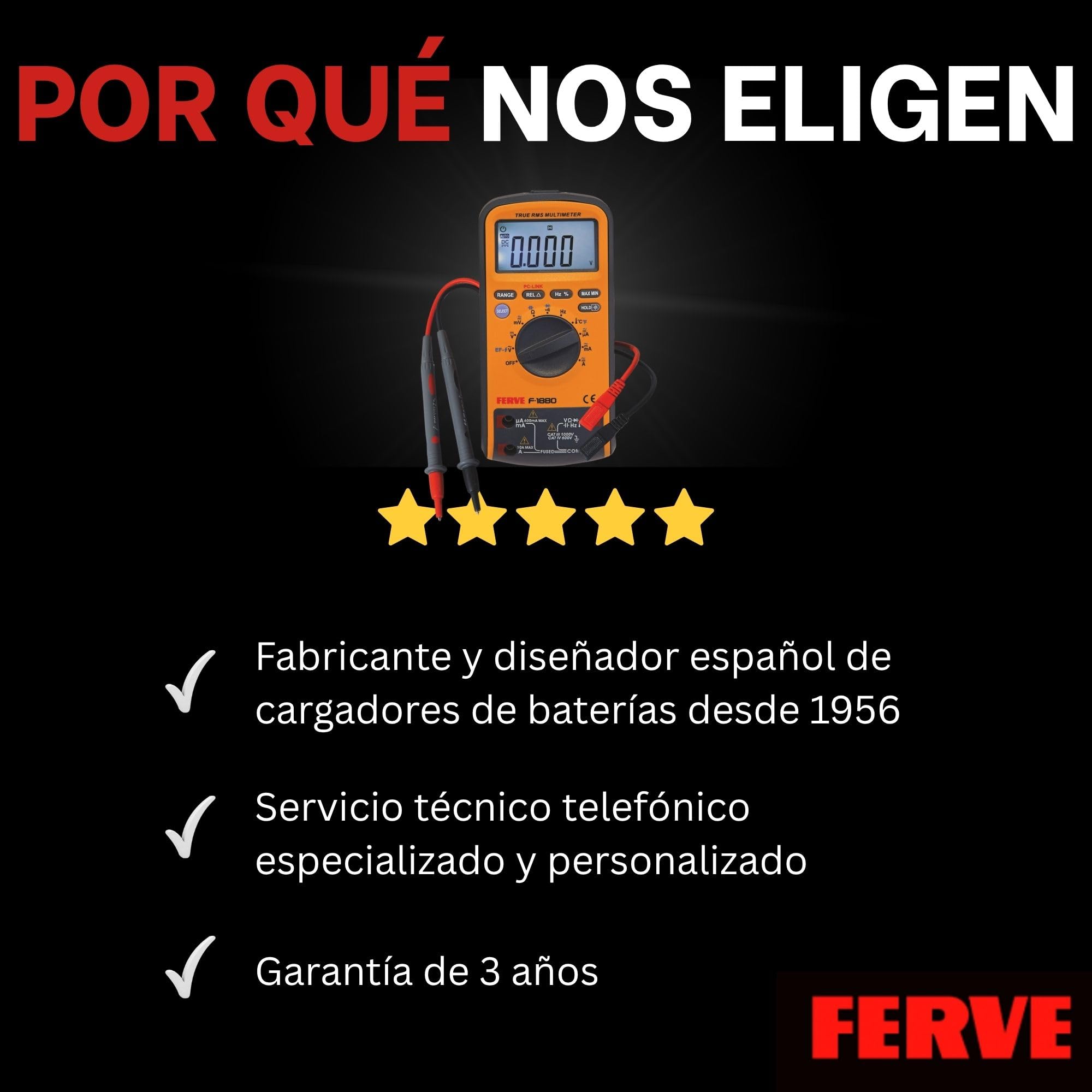 Ferve F-1880 Multímetro Digital con Conexión USB, 0