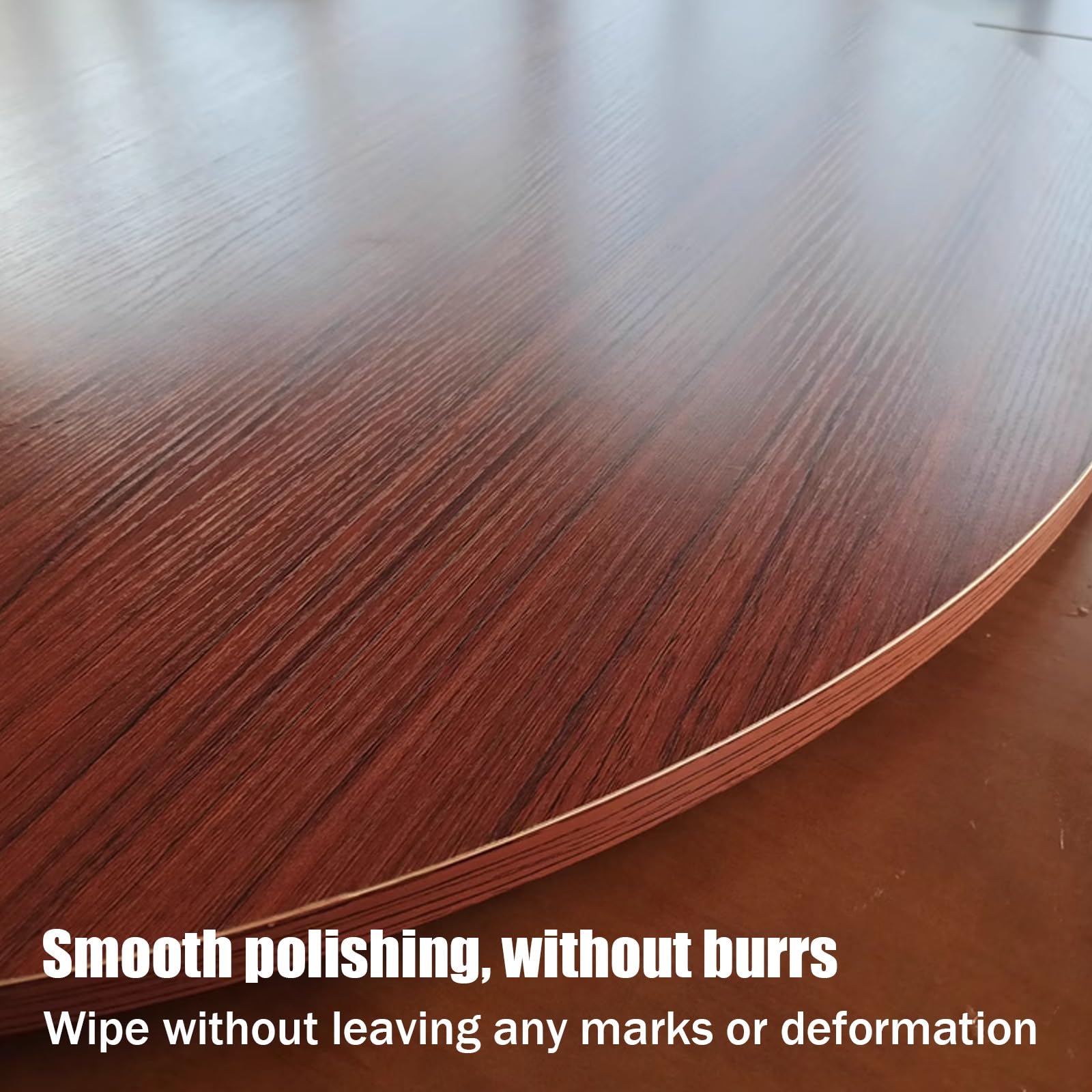 Lar Lazy Susan Drehteller aus Holz, 90 cm, schwarzer Marmor, rund, stabiles Serviertablett für Küche und Esszimmer, perfekt für Unterhaltung